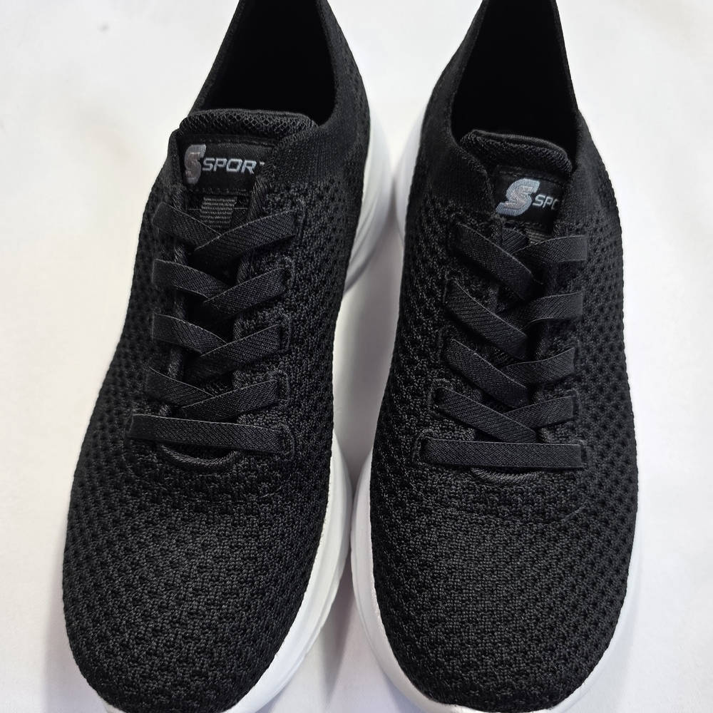 S Sport by Skechers Women’s Size 6 Black Knit Sneakers Memory Foam Lightweight - Picture 5 of 7
